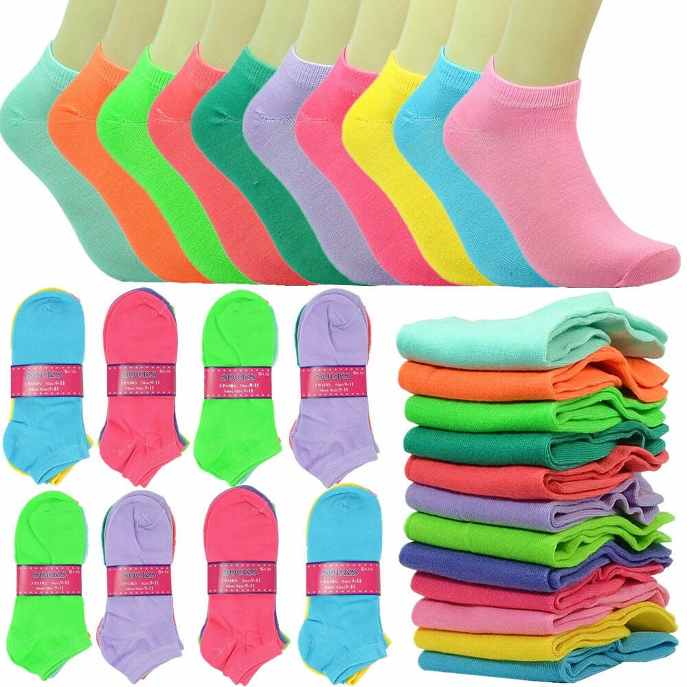 Women's Low Cut Ankle Socks - 6 To 12 Pairs Assorted Styles, Cotton Blend Size 9-11 2 thumbnail image