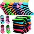 thumbnail image 1 of Women 6-12 Pairs Assorted Styles Low Cut Quarter Ankle Socks Cotton Size 9-11, 1 of 6