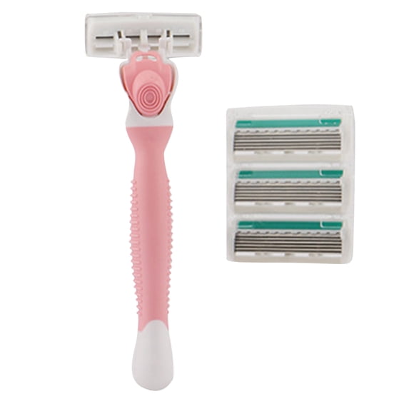 JNANEEI Women 6-Blade for Head Shaving for Razor with Non-Slip Handle 4 Replacement Cart