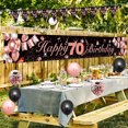thumbnail image 1 of Women 70th Birthday Decorations, Black Rose Gold Happy 70th Birthday Yard Banner, 70th Happy Birthday Balloons for Mom Grandma Wife Mother 70th Anniversary Birthday Party Supplies, 1 of 8