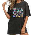 thumbnail image 1 of Women 90s Nostalgia Retro Icons Washed Graphic T-Shirt Comfortable Tops Round Neck Cotton T Shirt Black S-2XL Plus Size, 1 of 5