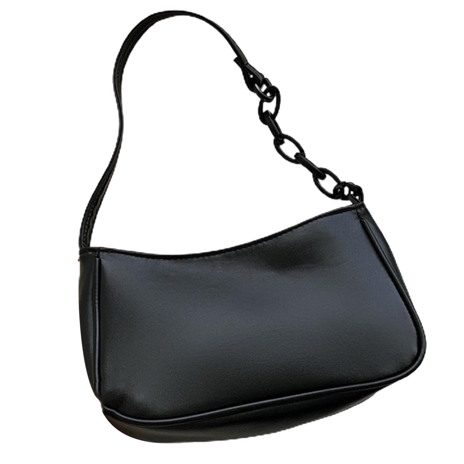 Minimalist Ruched Shoulder Bag, Fashion Solid Color Zipper Handbag, Women's  Underarm Purse