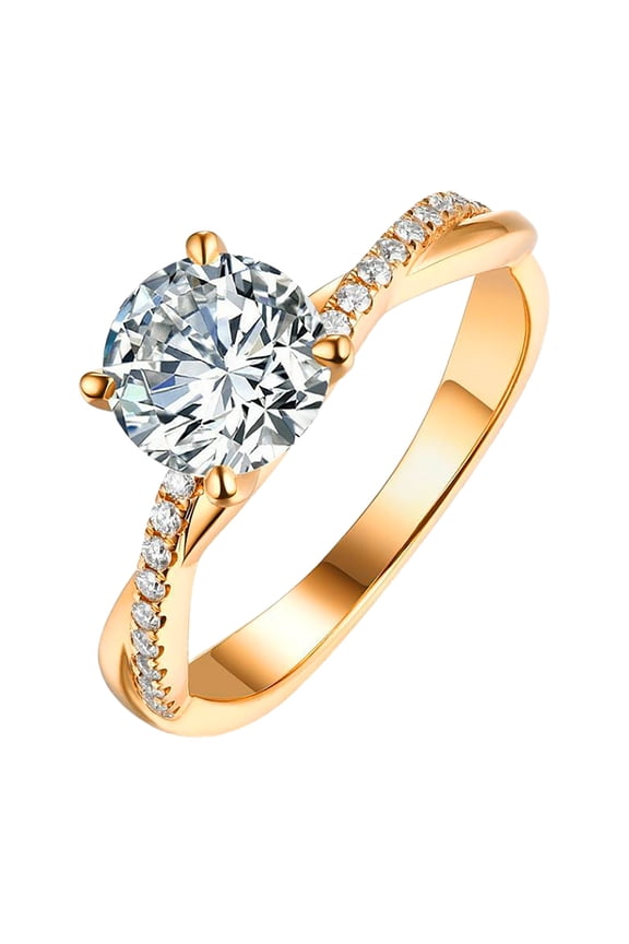 Women 925 Silver,Gold Ring White Rhinestone Wedding Jewelry Rings Size 5-11 5.95 cm
