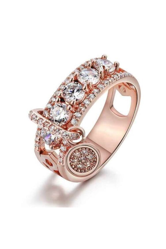 Women 925 Silver Wedding Rings Jewelry White Sapphire Ring