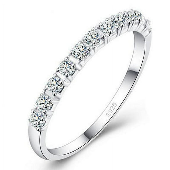 Women 925 Sterling Silver Simulated Diamond Ring