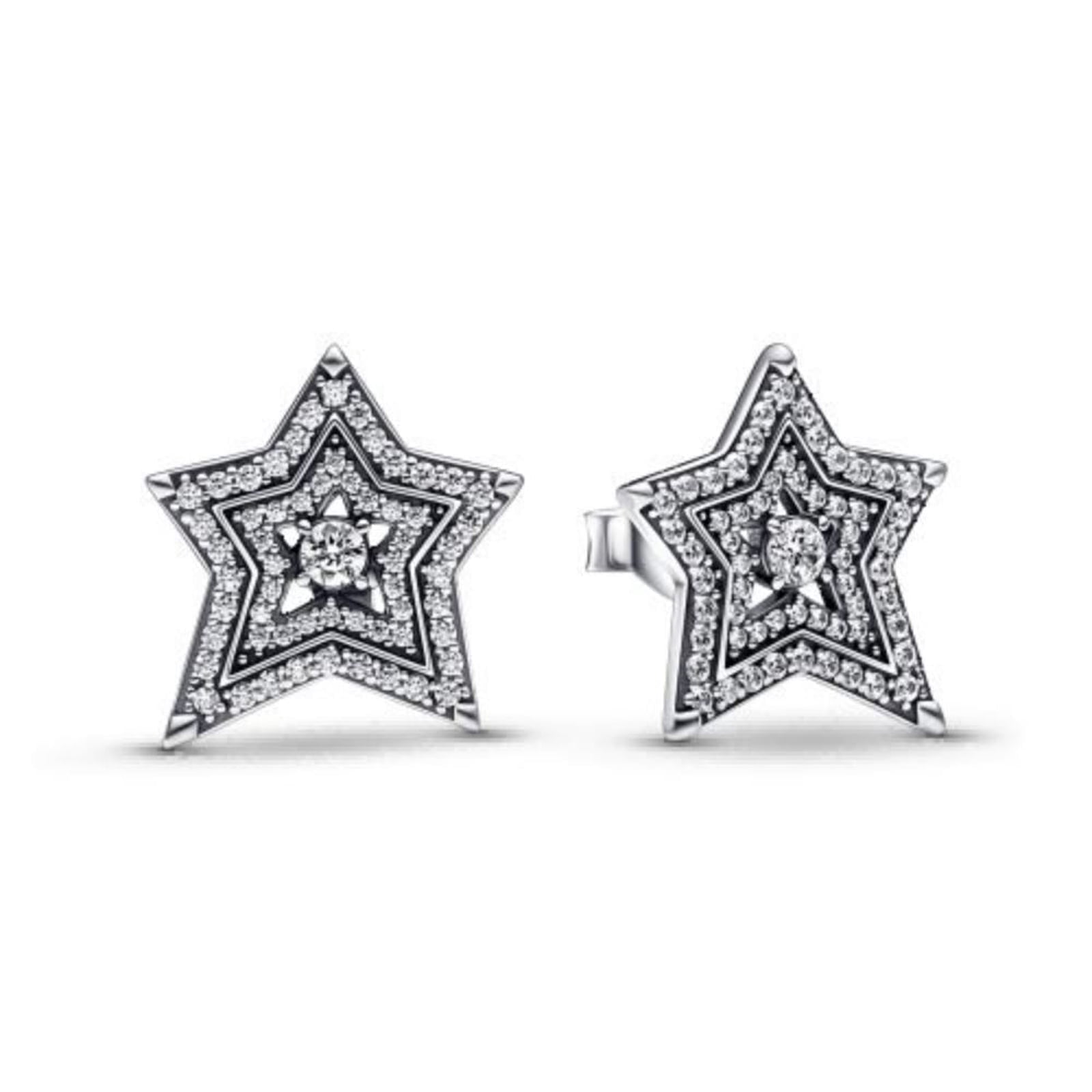 ROSIANNA Sparkling Celestial Stud Earrings, 925 Sterling Silver, Cubic ...
