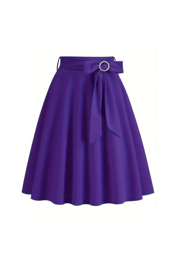Women A-Line Pleated Skirt High Waist Ankle Length Flowy Swing Elegant Dressy Casual Work Long Skirts