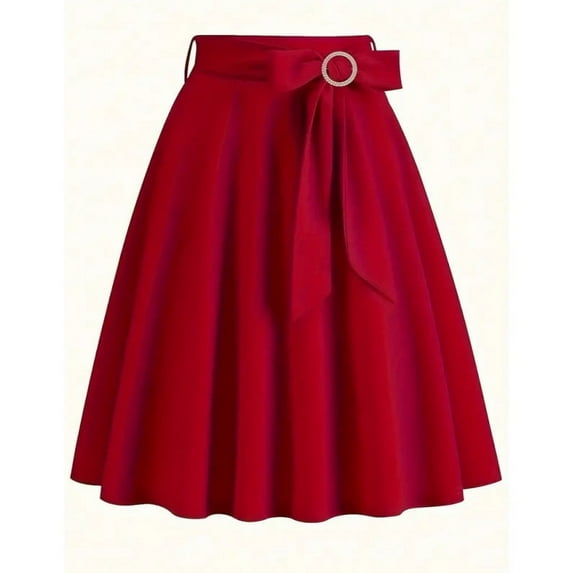 Women A-Line Pleated Skirt High Waist Ankle Length Flowy Swing Elegant Dressy Casual Work Long Skirts