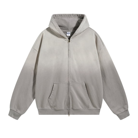 Women Acid Wash Hoodie Vintage Zip Up Hooded Sweatshirt Unisex Streetwear Tops
