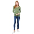 thumbnail image 1 of Women Active Long Sleeve Scoop Neck Top Basic T Shirts (FREE SHIPPING), 1 of 4