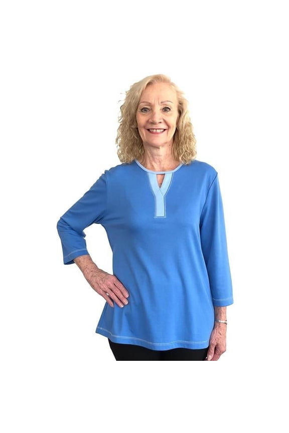 Women Adaptive Top, Blue - 2XL