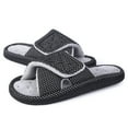 thumbnail image 1 of Women Adjustable Arch Support Slippers, Memory Foam Fuzzy Open Toe Velcro Flat Slides, 1 of 8