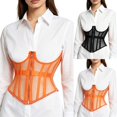 thumbnail image 1 of Women Adjustable Lace-up Corset Waspie Belt Wide Faux Leather Elastic Stretch Waist Cincher Vintage Retro Punk Belt for Daily Dresses Renaissance Party Outfits Black S, 1 of 9