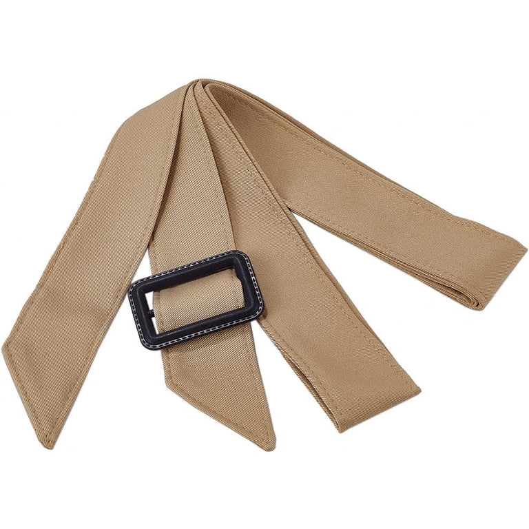 Women Adjustable Waist Belt Band Wide Buckle Trench Coat 