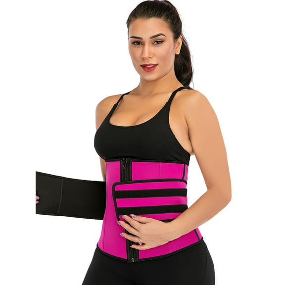 Women Adjustable Waist Trainer Corset Trimmer Belt Body Shaper Neoprene Sport Girdle with Zipper for Weight Loss