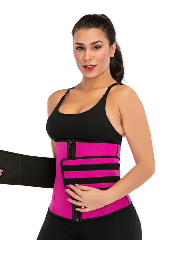 Women Adjustable Waist Trainer Corset Trimmer Belt Body Shaper Neoprene Sport Girdle with Zipper for Weight Loss