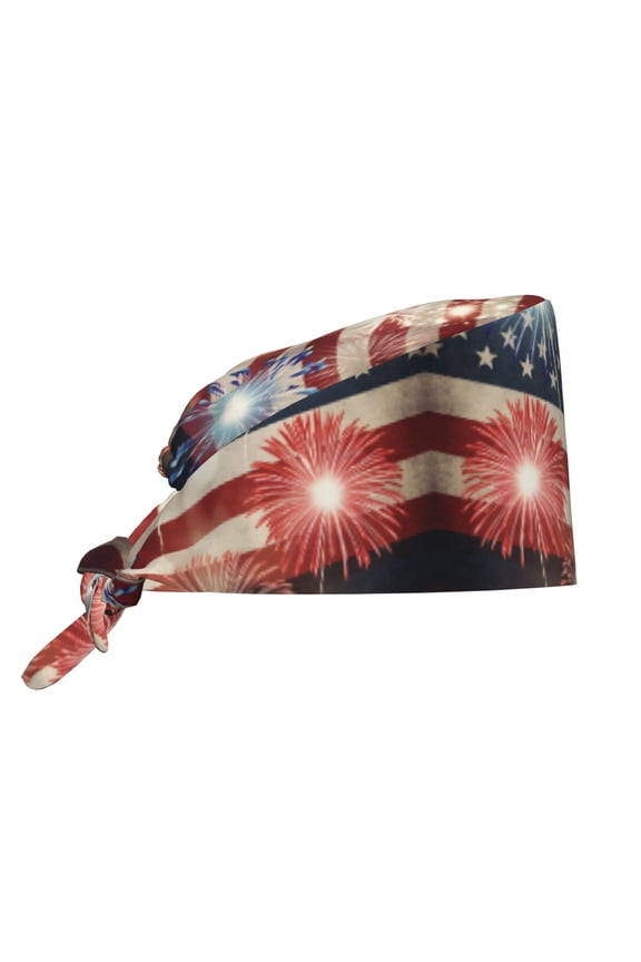 Women Adjustable Working Cap America Flag Firework Cleaning Hat