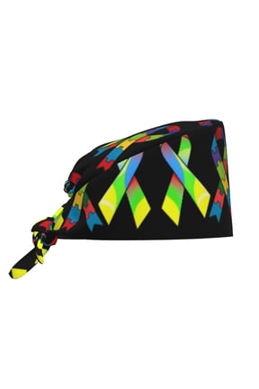 Women Adjustable Working Cap Autism Awareness Month Cleaning Hat