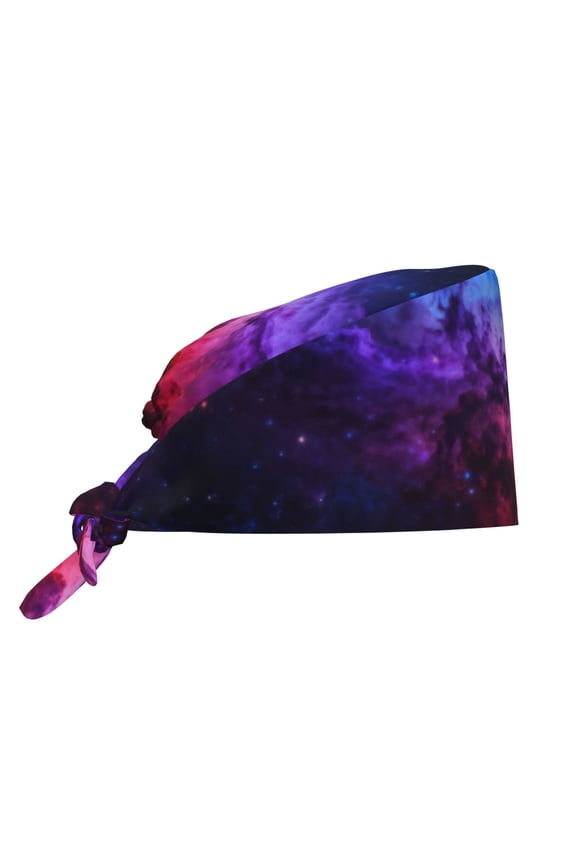 Women Adjustable Working Cap Galaxy Print Cleaning Hat