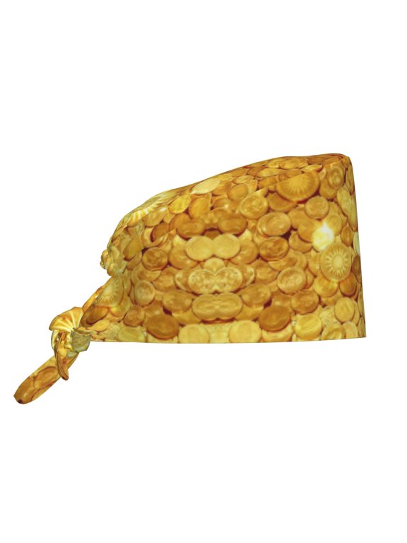 Women Adjustable Working Cap Gold Coins Amazing Cleaning Hat