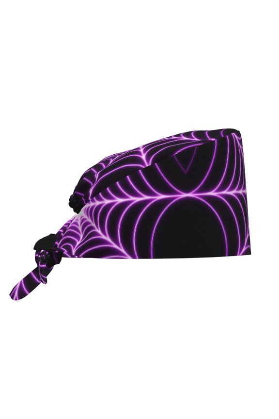 Women Adjustable Working Cap Halloween Spider Web Cleaning Hat