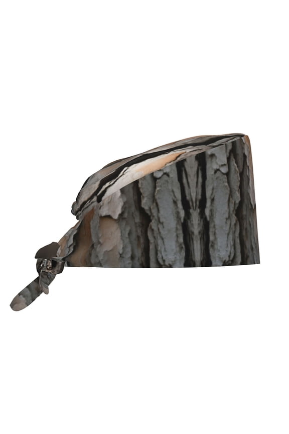 Women Adjustable Working Cap Nature Tree Old Pine Bark Wood Cleaning Hat