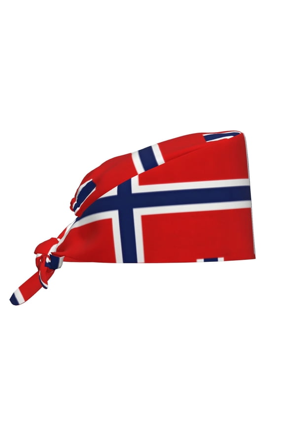 Women Adjustable Working Cap Norway Flag Cleaning Hat