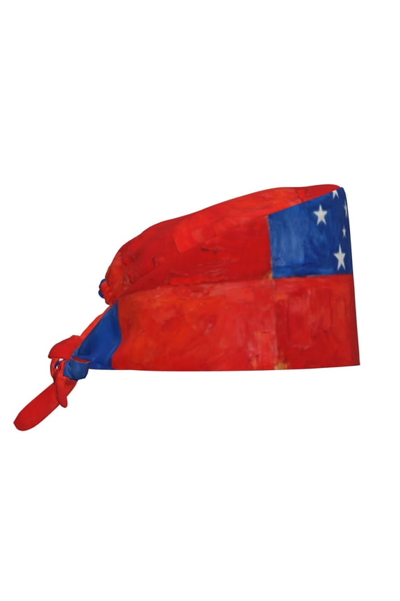 Women Adjustable Working Cap Samoan Flag Cleaning Hat