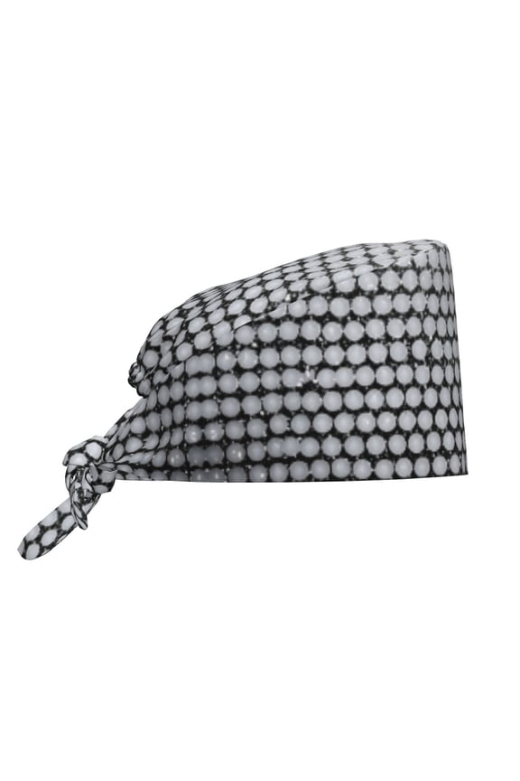 Women Adjustable Working Cap Silver Print Cleaning Hat