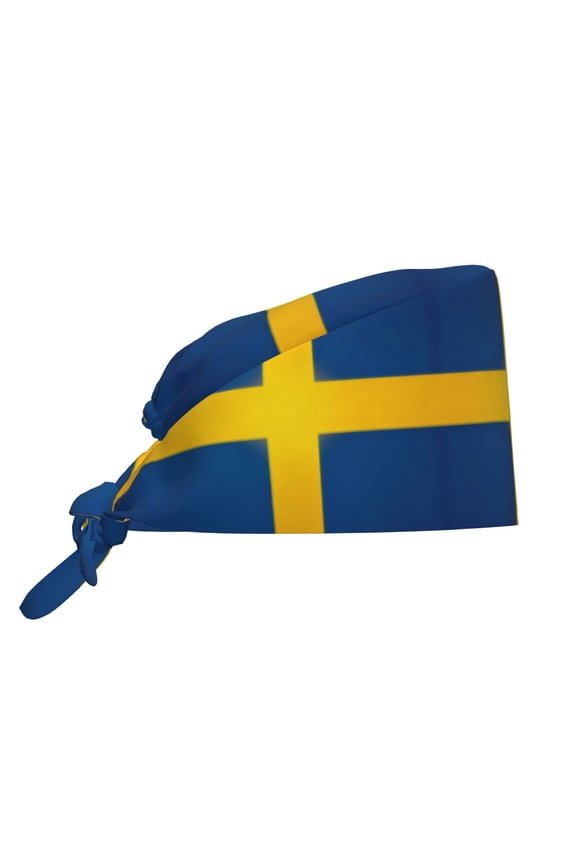 Women Adjustable Working Cap Swedish Flag Cleaning Hat
