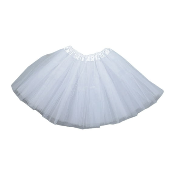 Women Adult 80s Vintage Tulle Skirt Layered Short Tutu Ballet Mesh Petticoat