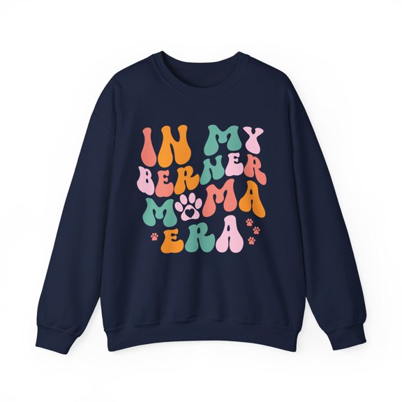 Women Adult Bernese Mountain Dog Mama Era Crewneck Sweatshirt, Berner Mom