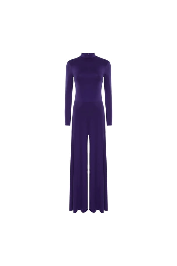 Women Adult Long Sleeve Wide Leg Jumpsuit For Choir Liturgical Dance Contemporary Ballet Dance