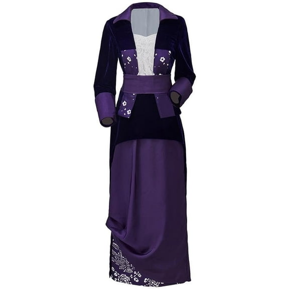 Titanic Rose DeWitt Bukater Dress Purple Rose Flying Outfit for Women Adult