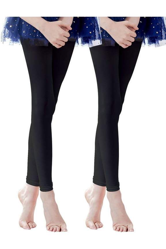 Women Adults Dance Stockings Socks Black Soft Footless Tights 2 Pairs 90D