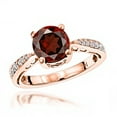 thumbnail image 1 of Women Affordable 14k 1.5 Carat Garnet & 0.25 Carat Diamond Engagement Ring (Rose Gold Size 6.5), 1 of 1