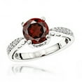 thumbnail image 1 of Women Affordable 14k 1.5 Carat Garnet & 0.25 Carat Diamond Engagement Ring (White Gold Size 9), 1 of 3