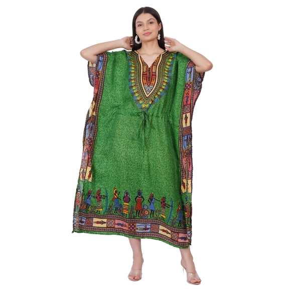 Women African Kaftan Maxi Swimsuit Beach Cover Up Nightwear Loungewear Casual Dress Ladies Free Size