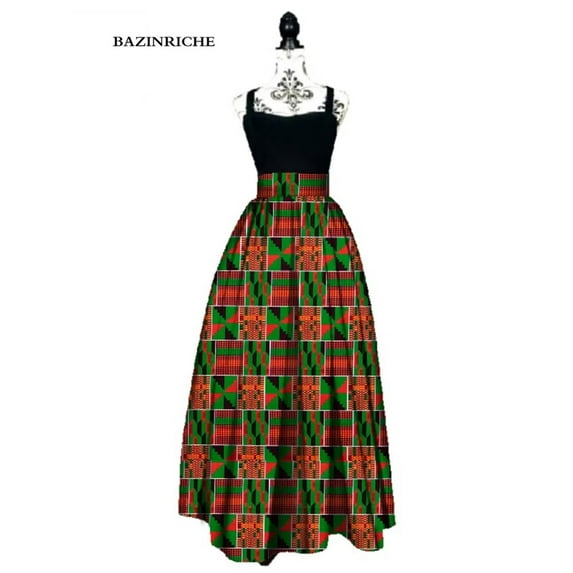 Women African Print Long Skirt Ankara Dashiki High Waist A Line Maxi Skirt Ladies Clothing WY01744