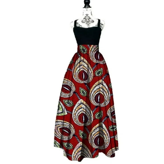 Women African Print Long Skirt Ankara Dashiki High Waist A Line Maxi Skirt Ladies Clothing WY01744