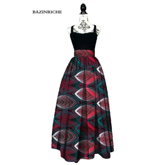 Women African Print Long Skirt Ankara Dashiki High Waist A Line Maxi Skirt Ladies Clothing WY01744