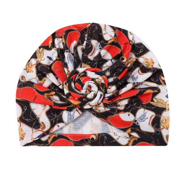 Women African Turban Flower Knot Pre-Tied Bonnet Beanie Cap Headwrap