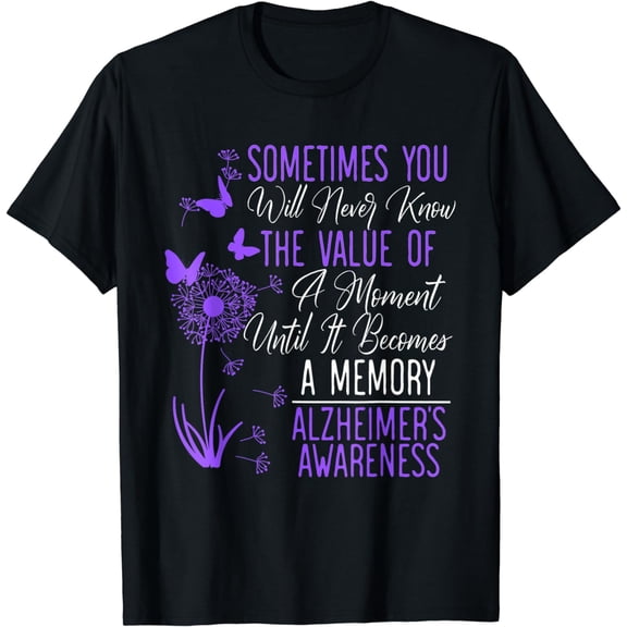 Women Alzheimer's Disease Awareness Dementia I Wear Purple T-Shirt