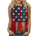 thumbnail image 1 of Women American Flag Tank Top Womens Red White and Blue Tanks Memorial Day Tank Women 4th of July Top for Women Fashion Women Sleeveless Printed Garment Comfortable Breathable Blouses, 1 of 4