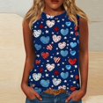 thumbnail image 1 of Women American Flag Tank Women American Flag Tank Top Red White and Blue Tank for Women Red White and Blue Blouses for Women Women's Casual Independence Day Sleeveless Round Neck Tops, 1 of 5
