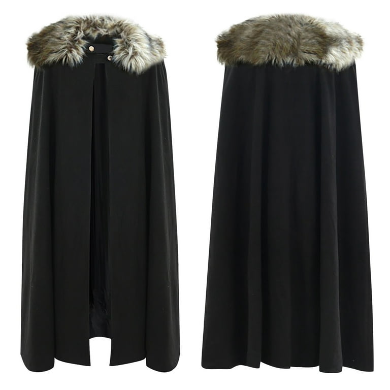 Cape Mens Grey With Fur Collar Adult Costume Male Cape Mens Grey With Fur Collar Adult Costume Male