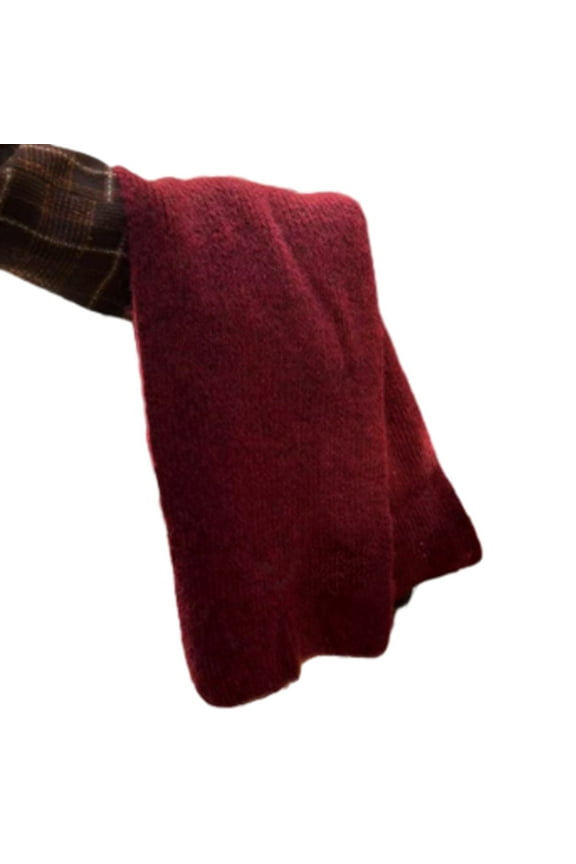 Women And Mens Winter Thick Knit Wrap Chunky Long Warm Scarf Scarf For Men Women Neck Scarf Winter Scarf-Wine Red