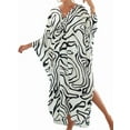 thumbnail image 1 of Women Animal Print Kaftan Dresses Plus Size Swimsuit Coverup 2025 Summer Bathing Suit Beach Dress White&Black One Size, 1 of 8