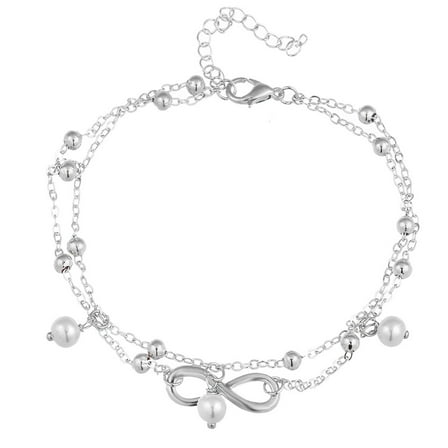 Women Ankle Bracelet 925 Sterling Silver Anklet Foot Chain Boho Beach Beads