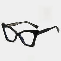 Women Anti-Blue Light Glasses Cat Eye Plate Sheet Glasses Frame TR90 Glasses Frame Butterfly Trend Oversized Eyeglasses Frame